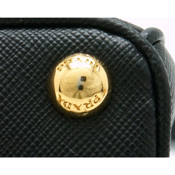 Prada Saffiano Lux Embossed Leather 2way Crossbody Shoulder Bag Black - Picture 8 of 9